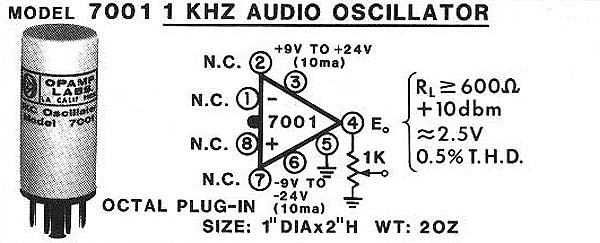Model 7001 1KHz Audio Oscillator