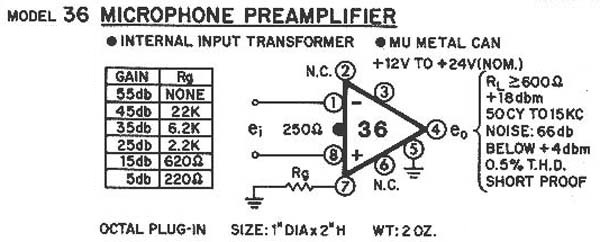 Model 36 Microphone Pre-Amp