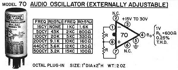 Model 70 Audio Oscillator