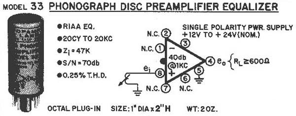 Model 33 Phono Pre-Amp